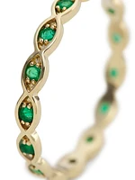 14K Yellow Gold & Emerald Eternity Band