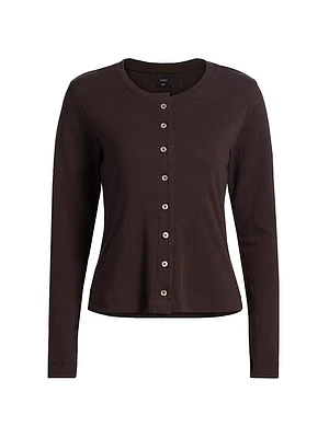 Cotton Rib-Knit Cardigan