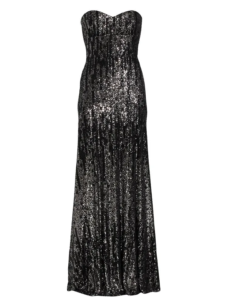 Strapless Sequined Gown