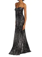 Strapless Sequined Gown