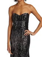 Strapless Sequined Gown