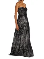 Strapless Sequined Gown