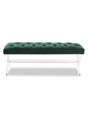 Tourmaline Tufted Velvet Acrylic Bench