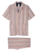 2-Piece Multicolor Striped Pajama Short Set