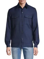 Wool-Blend Button-Down Overshirt