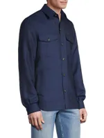 Wool-Blend Button-Down Overshirt