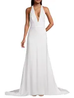 Gabriella Embellished V-Neck Gown