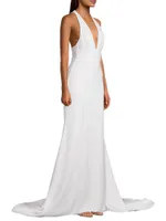 Gabriella Embellished V-Neck Gown