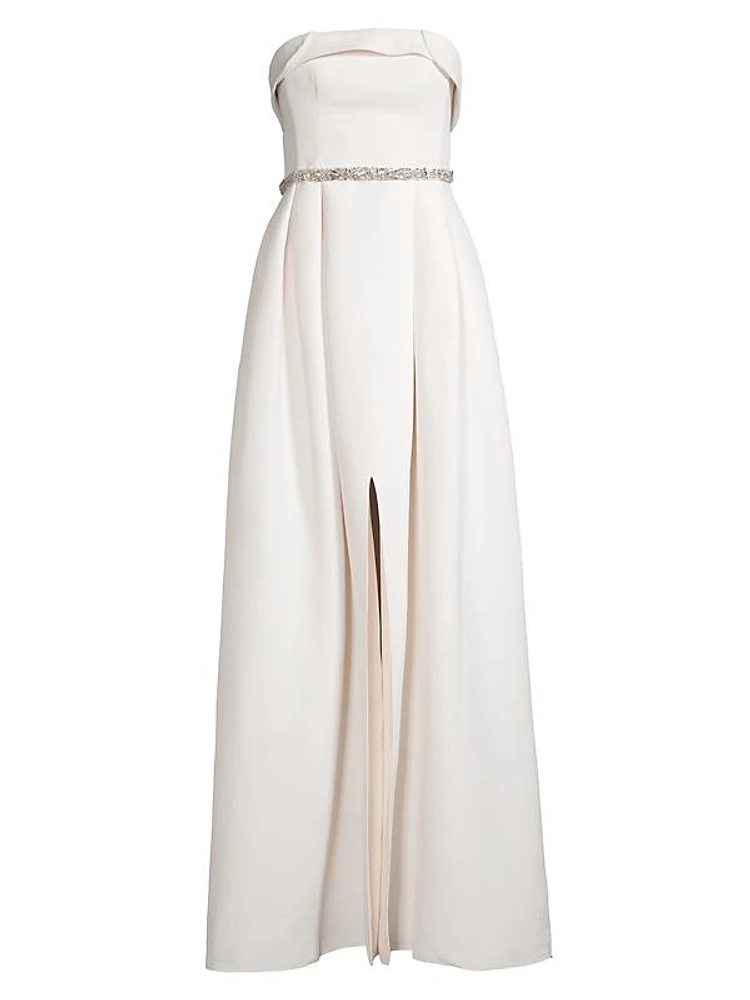 Brielle Belted Silk Faille Gown