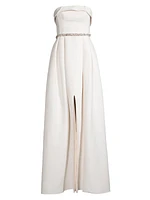 Brielle Belted Silk Faille Gown