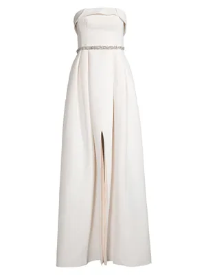 Brielle Belted Silk Faille Gown