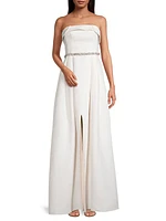 Brielle Belted Silk Faille Gown