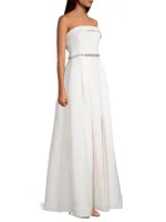 Brielle Belted Silk Faille Gown