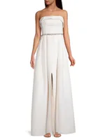 Brielle Belted Silk Faille Gown