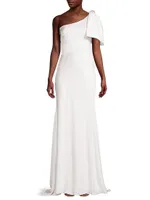 Aubrey One-Shoulder Trumpet Gown