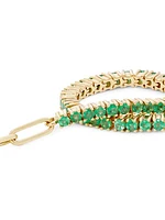 14K Gold & Emerald Half-&-Half Tennis Bracelet