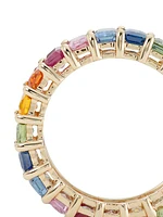 14K Gold & Rainbow Sapphire Eternity Ring