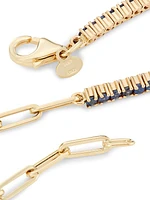 14K Yellow Gold & Blue Sapphire Half-&-Half Tennis Bracelet