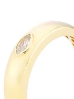 14K Yellow Gold & Marquise-Cut 0.11 TCW Diamond Dome Ring