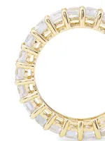 14K Yellow Gold & White Topaz Eternity Ring