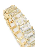 14K Yellow Gold & White Topaz Eternity Ring