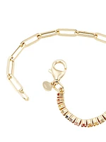 14K Gold & Half Rainbow Sapphire Tennis Bracelet