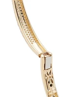 14K Yellow Gold & 0.79 TCW Diamond Pavé Claw Bangle