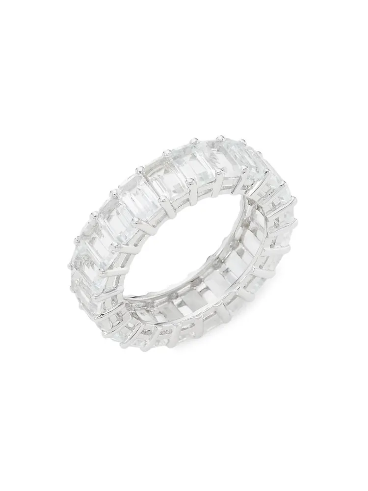 14K White Gold & Topaz Eternity Ring