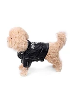 Biker Faux Leather Dog Jacket