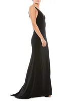 Matte Jersey V-Neck Gown