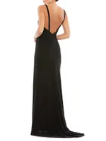 Matte Jersey V-Neck Gown