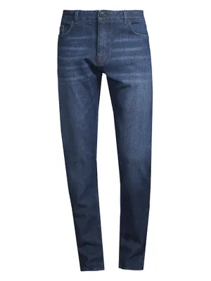 The Barchetta Distressed Straight-Leg Jeans