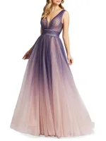 Gradient V-Neck Ballgown