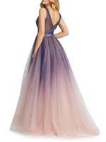 Gradient V-Neck Ballgown