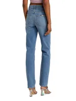 Sabine Distressed Straight-Leg Jeans