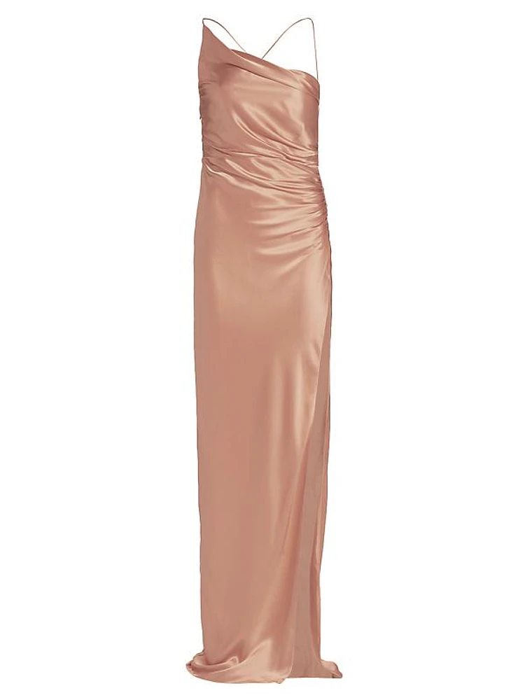 Ruched Silk Gown