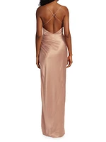 Ruched Silk Gown