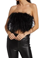 Zaina Feather Bustier Top