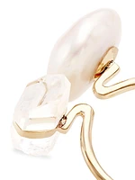 Ocean 14K Gold, Freshwater Pearl & Crystal Quartz Floating Ring