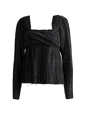 Satin Plissè Pleat Top