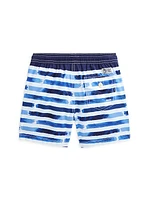 Little Boy's Traveler Watercolor Swim Shorts