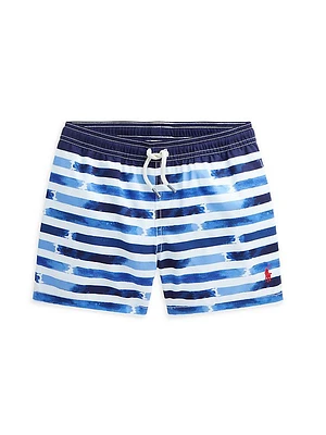 Little Boy's Traveler Watercolor Swim Shorts