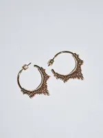 In Bloom Revival Medium 9K Gold-Plated Hoop Earrings