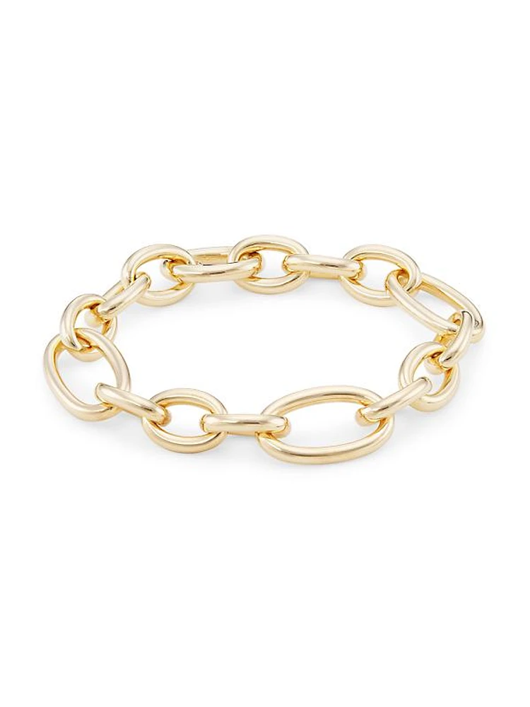 14K Yellow Gold Oval-Link Chain Bracelet