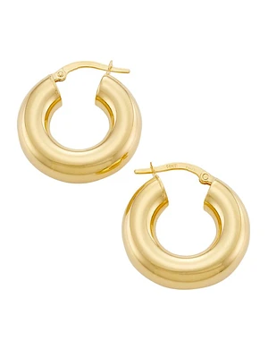 14K-Yellow-Gold Chunky Tube Hoop Earrings