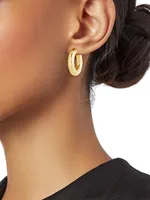 14K Yellow Gold Tubular Hoop Earrings
