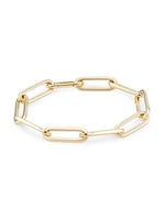 14K Yellow Gold Paper Clip Chain Bracelet