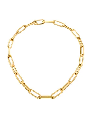 14K Yellow Gold Paper Clip Chain Necklace