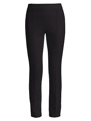 Pull-On Cropped Slim Pants