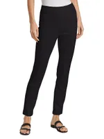 Pull-On Cropped Slim Pants